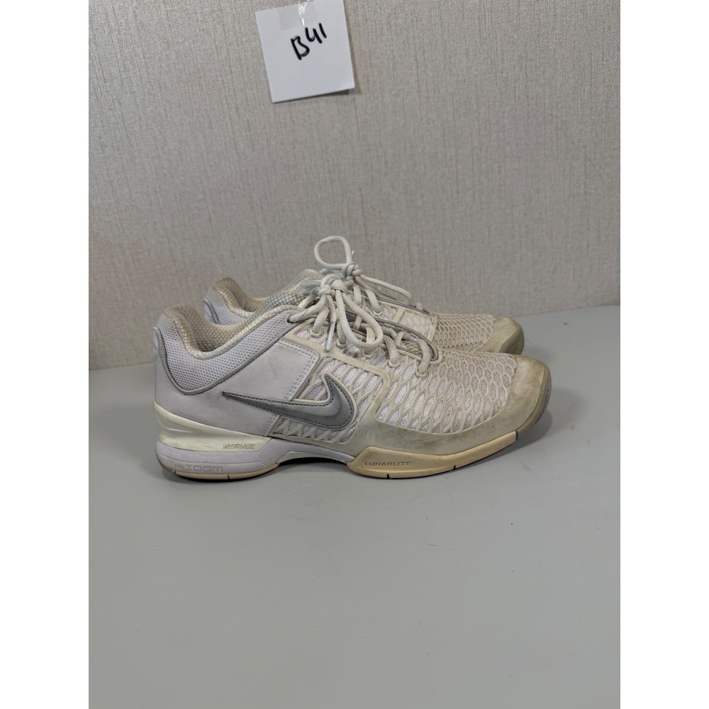 NIKE Zoom Breathe 2K10 Women US 9.5 Tennis Shoes White Pink 386480-600 C5